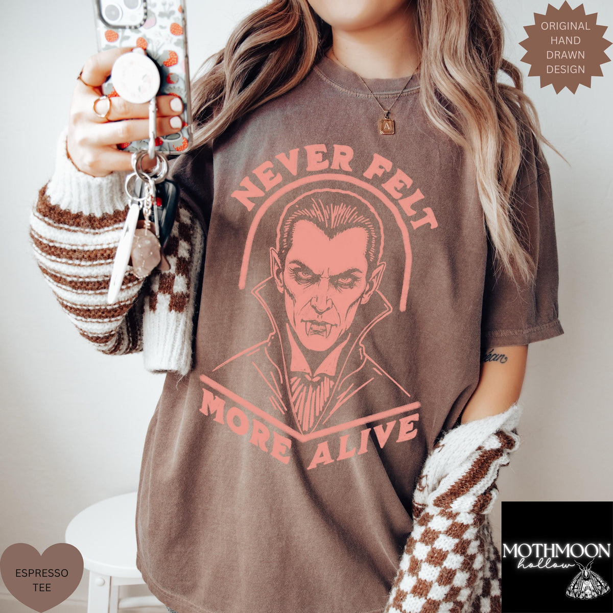 Vampire Shirt UNISEX Retro Halloween Crewneck Horror Lover Gift 90s Cult Classic Horror Gothic Halloween Shirt Monster Mash